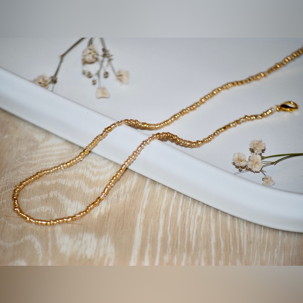 Gold Crystal Bead Necklace